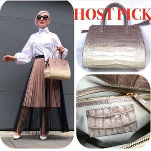 New Auc Nancy Gonzalez Ombre Satchel Crocodile Bag